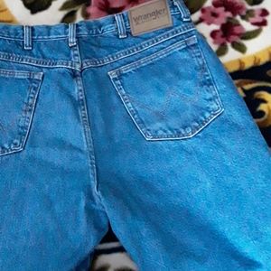 👖 Wrangler RED FLEECE LINED JEANS BIG PATCH 36 X 32